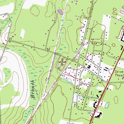Topographic Map of Piney Grove Mobile Home Park, GA