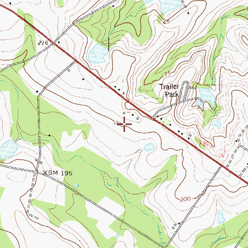 Topographic Map of Plantation Mobile Home Estates, GA