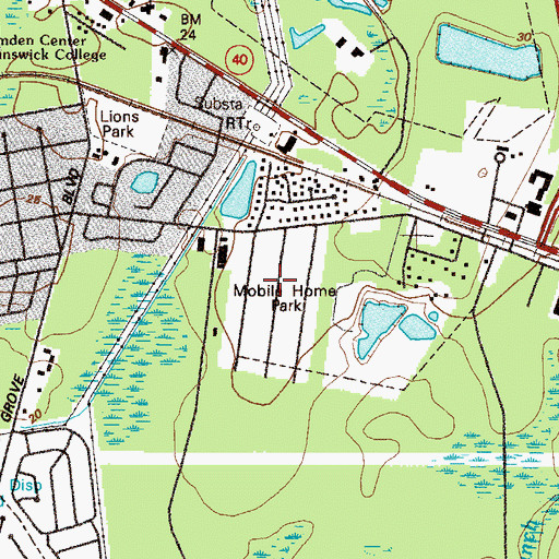 Topographic Map of Southern Pines Mobile Home Park, GA