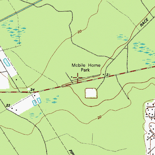 Topographic Map of Southern Pines Mobile Home Village, GA