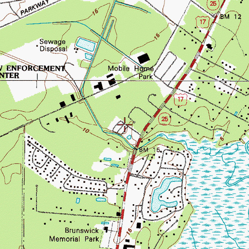 Topographic Map of Thornhill Mobile Home Park, GA