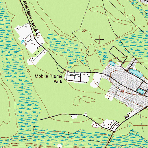 Topographic Map of Woodland Mobile Home Estates, GA