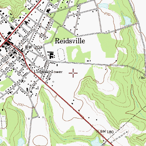 Topographic Map of Tattnall Healthcare Center, GA