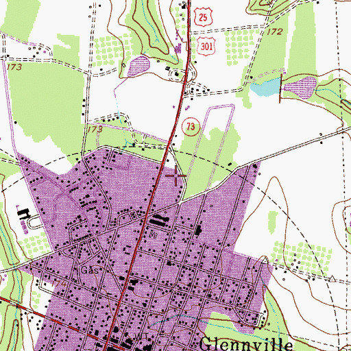 Topographic Map of Glenvue Nursing Home, GA