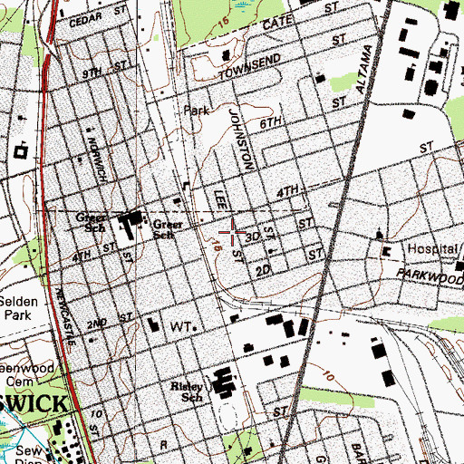 Topographic Map of Sears Manor Nursing Home, GA