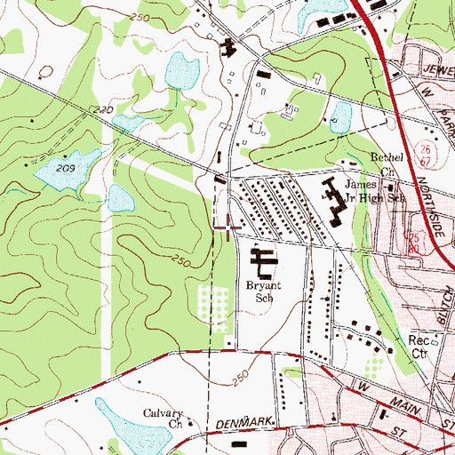 Topographic Map of Westwood Nursing Center, GA