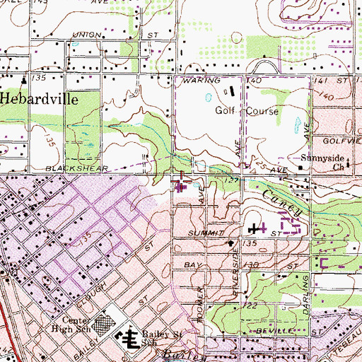 Topographic Map of Waycross Health and Rehabilitation Center, GA