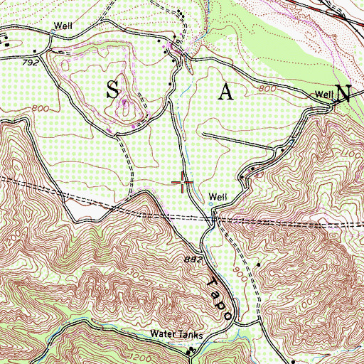 Topographic Map of Tapo Canyon, CA
