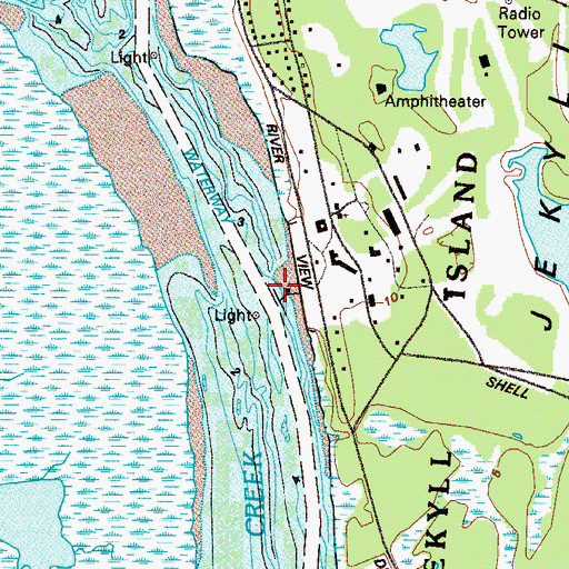 Topographic Map of Jekyll Wharf Marina, GA