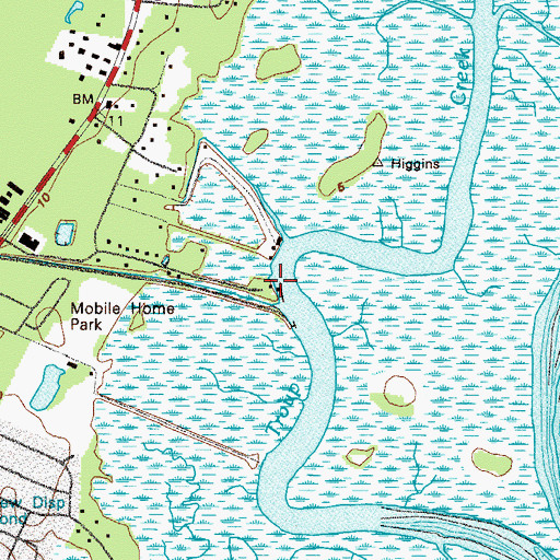 Topographic Map of Troupe Creek Marina, GA