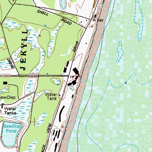 Topographic Map of Jekyll Convention Center, GA