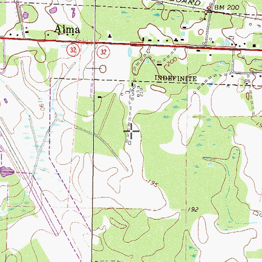 Topographic Map of Blueberry Plantation Golf and Country Club, GA
