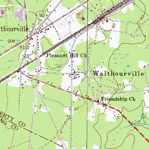 Topographic Map of Pillar in Zion Apostolic Church, GA
