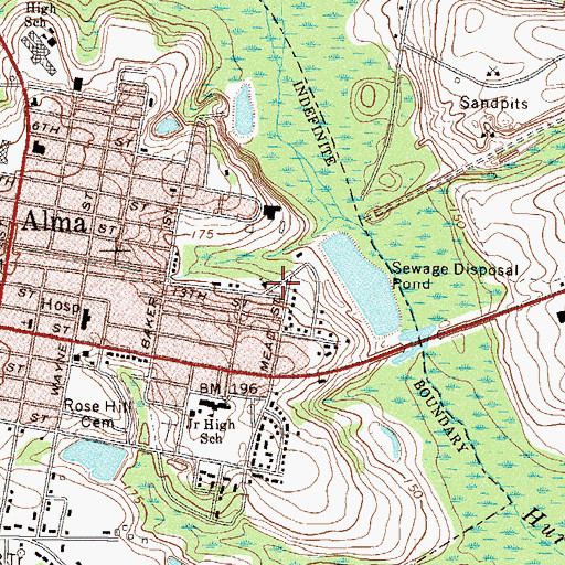 Topographic Map of Bead Street Holiness Church, GA