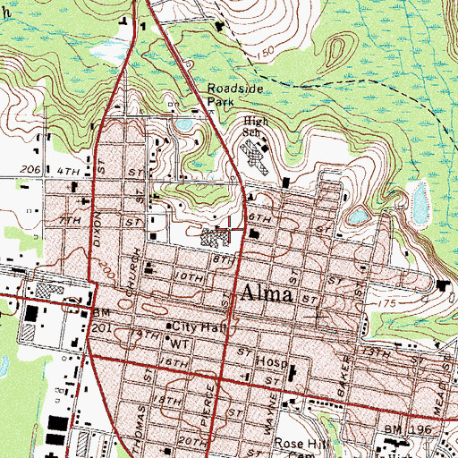 Topographic Map of Gospel of the Kingdom Church, GA