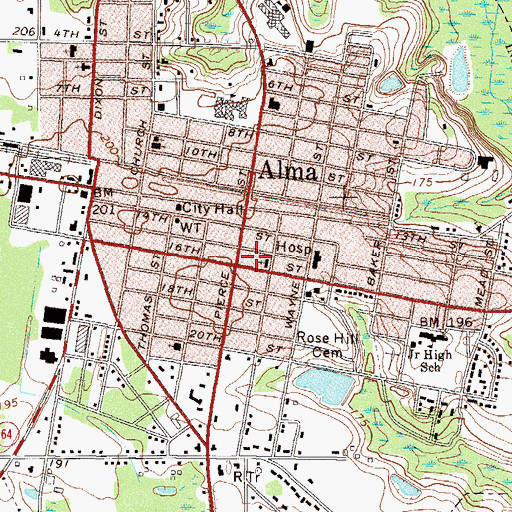 Topographic Map of Mount Sinai Church of Jesus Christ, GA