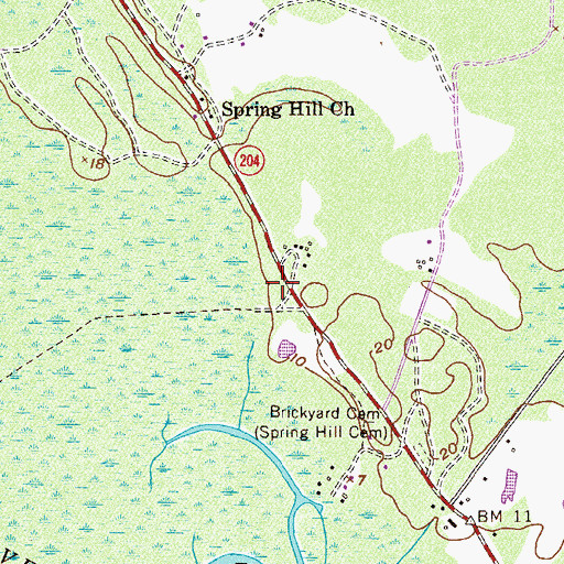 Topographic Map of Fort Argyle Church, GA