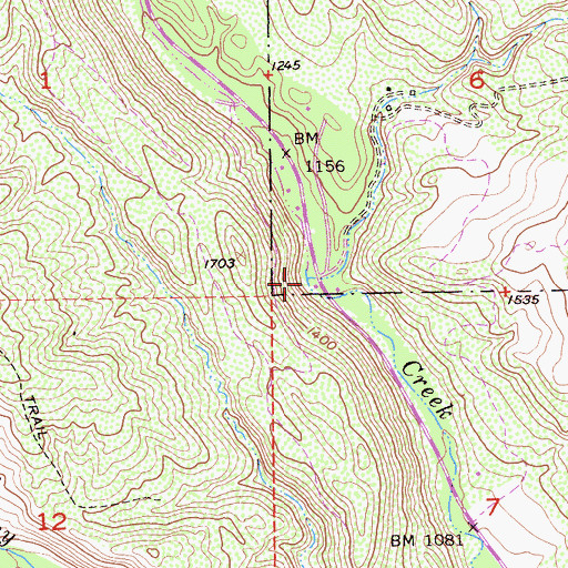 Topographic Map of Tash Creek, CA