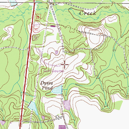 Topographic Map of Evans Heights Golf Club, GA