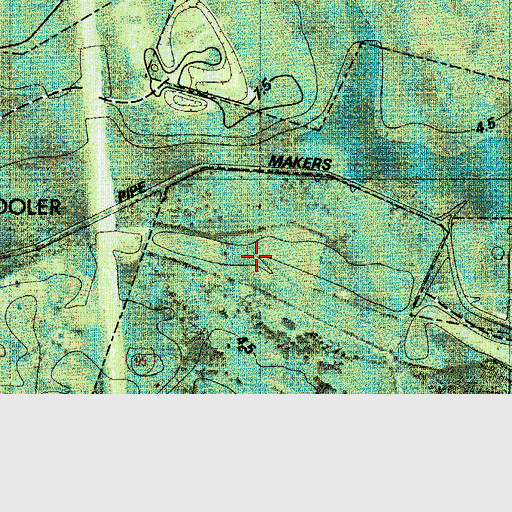 Topographic Map of Crosswinds Golf Club, GA