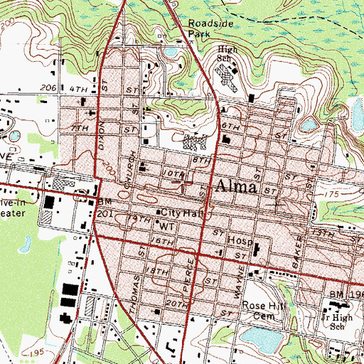 Topographic Map of Church of God, GA