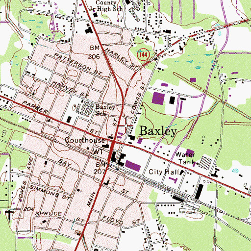 Topographic Map of First African Baptist Church, GA