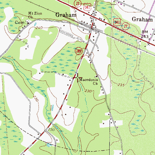 Topographic Map of Morgan Chapel Missionary Baptist Church, GA