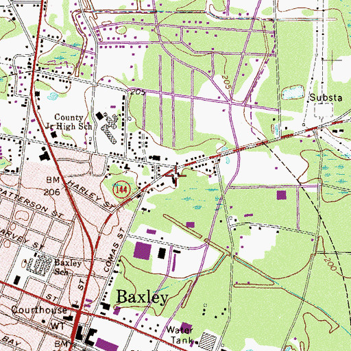 Topographic Map of New Jersey Baptist Church, GA