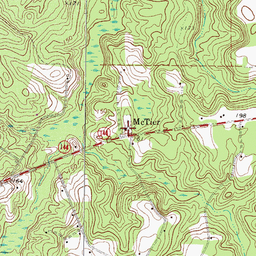 Topographic Map of Rachel Baptist Church, GA