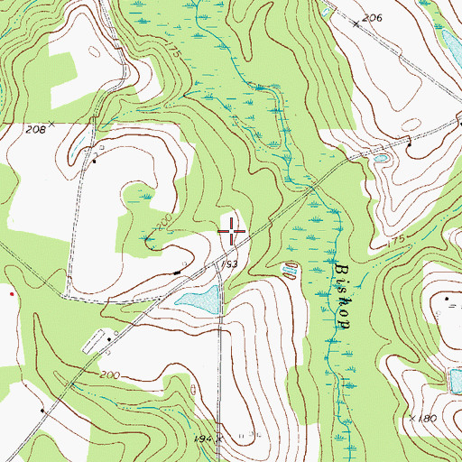 Topographic Map of Sand Hill Creek Freewill Baptist Church, GA