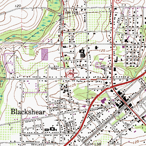 Topographic Map of Bethel Baptist Church, GA