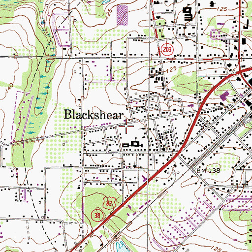 Topographic Map of Bethel Temple Holiness Church, GA