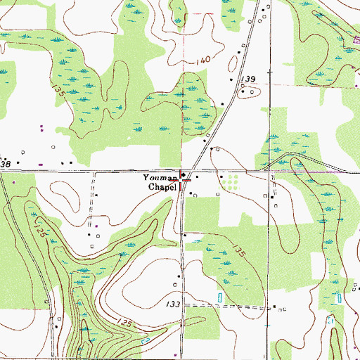 Topographic Map of Southgate Baptist Church, GA