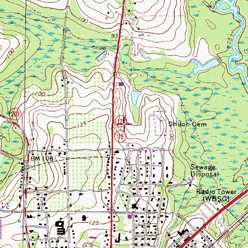Topographic Map of Victory Baptist Church, GA