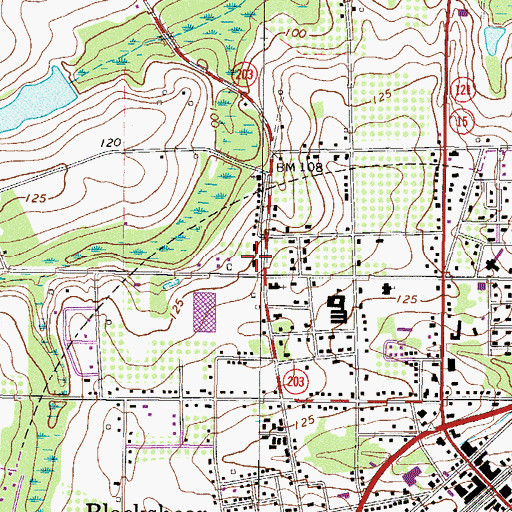 Topographic Map of Ward Memorial Church, GA