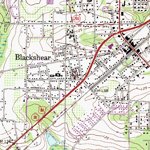 Topographic Map of Zion Baptist Church, GA