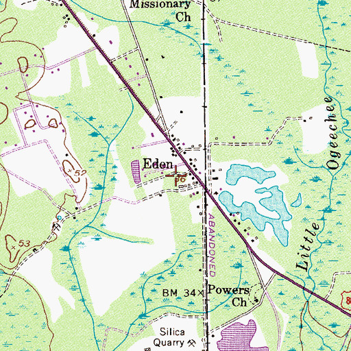 Topographic Map of Bloomingdale Church of the Nazarene, GA