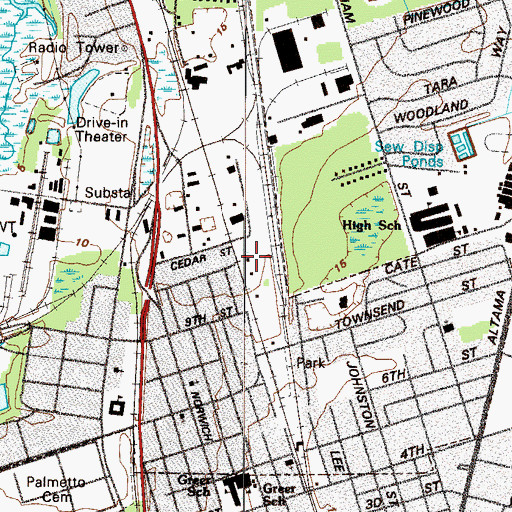 Topographic Map of Bethel African Methodist Church, GA