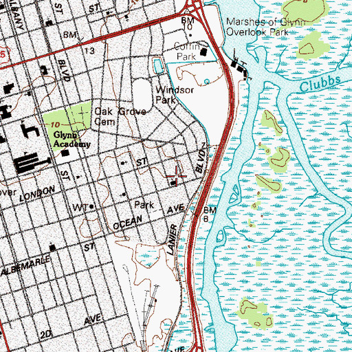 Topographic Map of Bethel Baptist Church, GA
