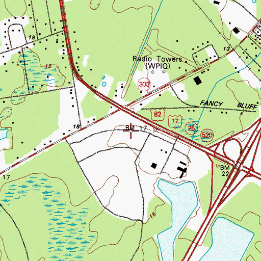 Topographic Map of Bethel Church, GA