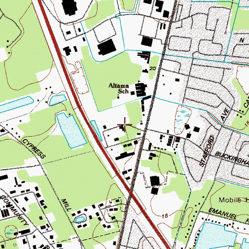 Topographic Map of Community Lighthouse Baptist Church, GA