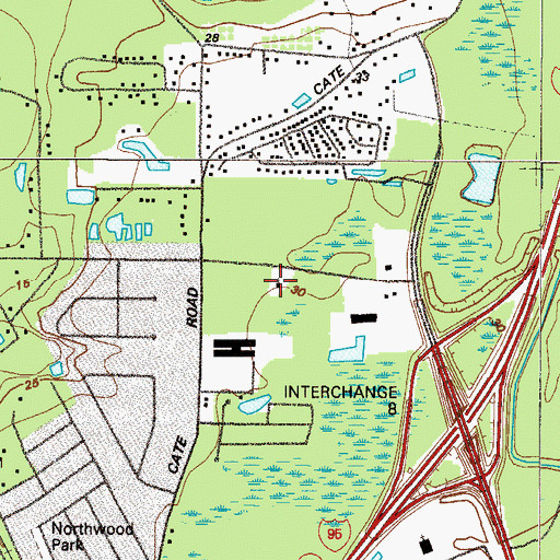 Topographic Map of Cornerstone Baptist Church, GA