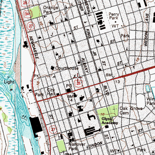 Topographic Map of First Bryant Baptist Church, GA