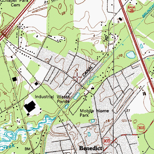 Topographic Map of Golden Isles Christian Church, GA