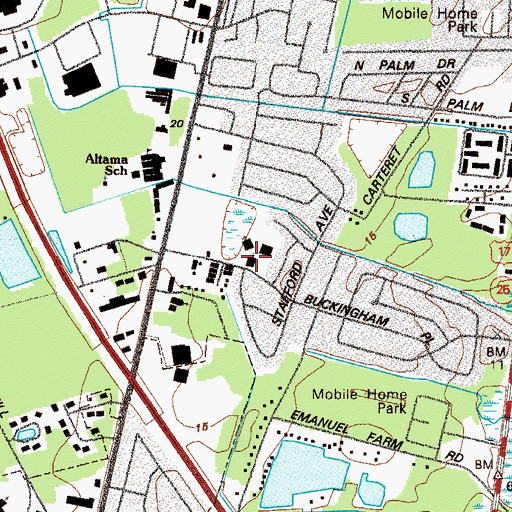 Topographic Map of North Brunswick Wesleyan Church, GA