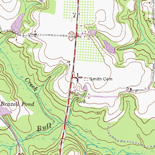 Topographic Map of Trinity Church of the Nazarene, GA
