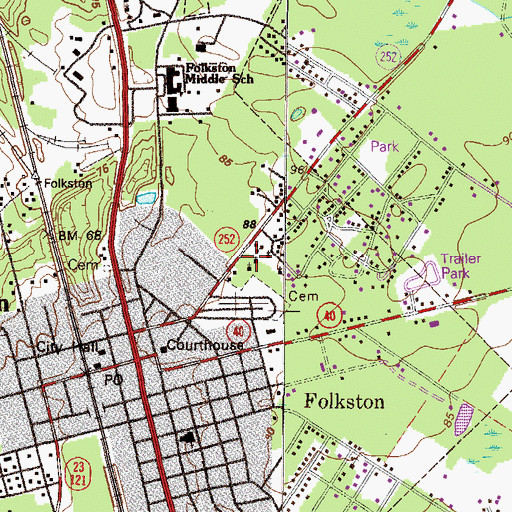 Topographic Map of Mount Carmel Baptist Church, GA