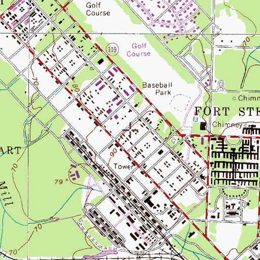 Topographic Map of Marne Chapel, GA