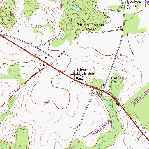 Topographic Map of Smith Chapel African Methodist Episcopal Zion Church, GA