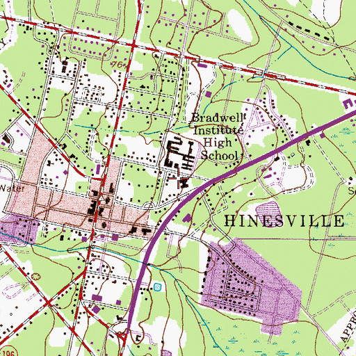 Topographic Map of First Presbyterian Church, GA